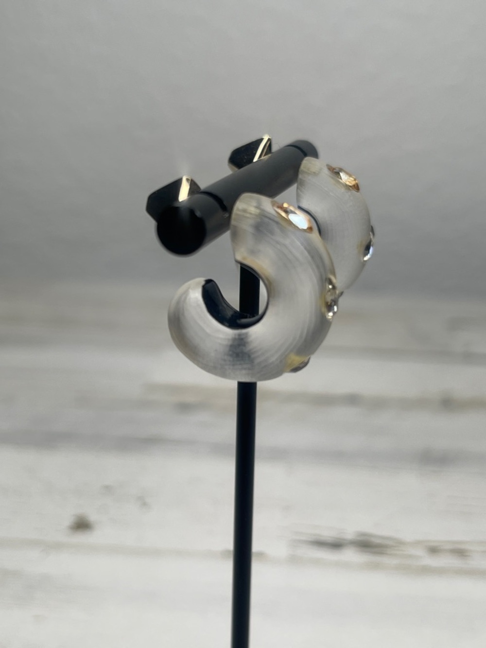 Alexis Bittar Frosted Gradient Lucite Crystal Hoop Earrings - Picture 3 of 6